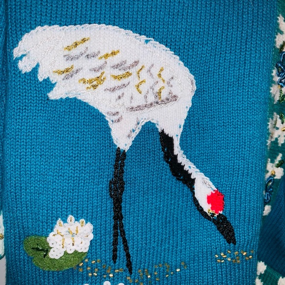 VINTAGE STORYBOOK KNITS "MAGICAL CRANES"-MED! - Picture 3 of 8